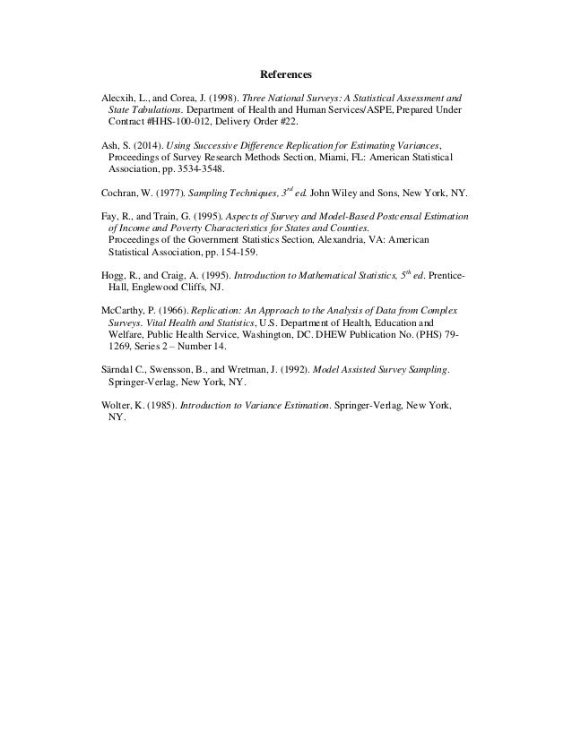 Replication, an approach to the analysis of data from complex surveys (DHEW publication ; no)